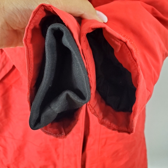 The North Face Red Arctic Parka Coat Womens Small Down Fill Fur Hood Long Puffer - Picture 10 of 16